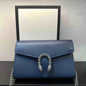 GUCCI Dionysus Chain Crossbody, Blue, Leather | Luna Bags