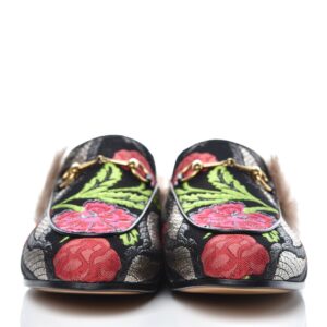 Gucci Women's Princetown Apron Toe Mules Tapestry Brocade | Luna Bags