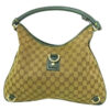 Gucci Abbey Vintage Brown Large G Logo Print Canvas And Teal Green Leather | Luna Bags - Image 11