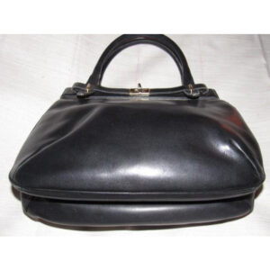 Gucci Padlock Top Handle Bag W Hinged Topcompartments Black Leather Satchel | Luna Bags