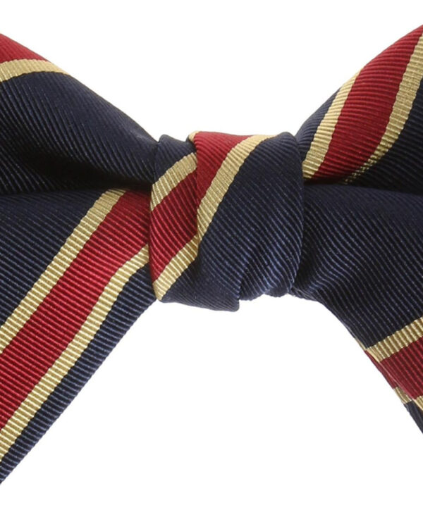 Gucci Red and Gold Striped Pencil Bow Tie in Navy | Luna Bags