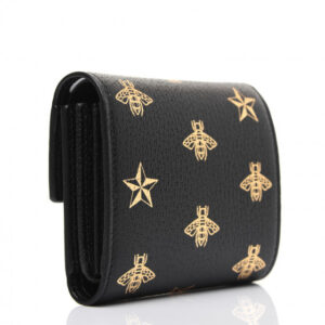Gucci Bee Star Padlock Wallet in Black | Luna Bags