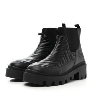 Gucci Nappa Matelasse Frances Chelsea Boots in Black | Luna Bags