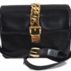 Gucci 1969 Sylvie  navy leather shoulder bag with a gold zipper accent | Luna Bags - Image 11