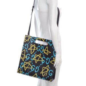 Gucci Black & Blue Ghost Leather Tote | Luna Bags