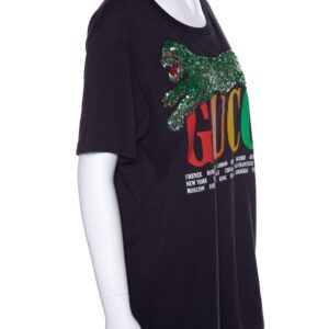 Gucci Multicolor Tiger Sequin and Cities T-Shirt SZ S | Luna Bags
