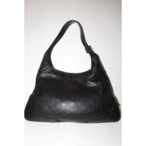 Gucci New Jackie Guccissima Print Shoulder Purse Black Gg Leather Hobo Bag | Luna Bags