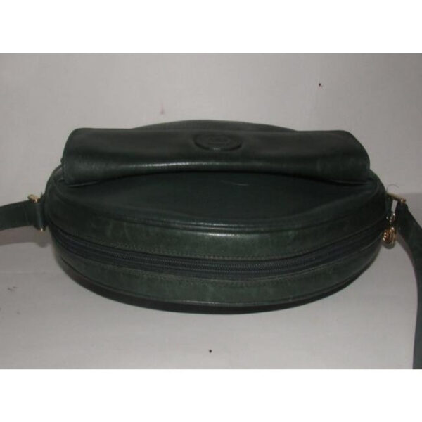 Gucci Round Canteen Style Textured Green Leather Satchel | Luna Bags