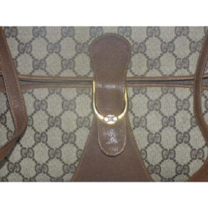 Gucci Vintage Pursesdesigner Purses Brown Large G Logo Print Coated Canvas And Brown Leather Shoulde | Luna Bags