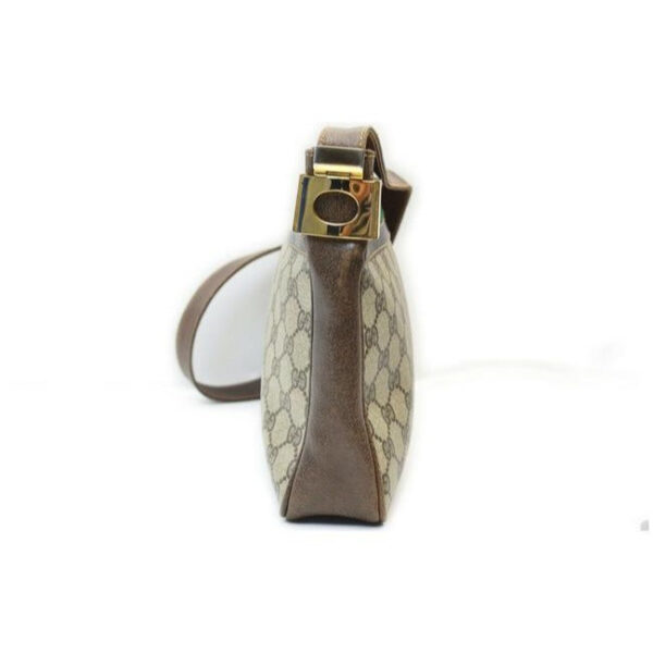 Gucci Supreme W Guccissima Print Coated Canvasleather Sherry Stripe Brown Gg Canvas Shoulder Bag | Luna Bags