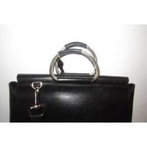 Gucci W Bamboo Line Two Removable Strap Black Leatherchrome Satchel | Luna Bags