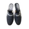 Gucci 1970s- 80s black silk over leather metallic shoes | Luna Bags - Image 7