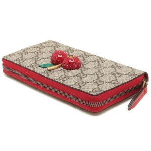 Gucci GG Supreme Canvas Zip Around Wallet with Cherries | Luna Bags