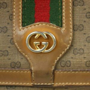 Gucci Vintage Line Cross Bodyshoulder Brown Micro Guccissima Print On Camel Coated Canvas With Camel | Luna Bags