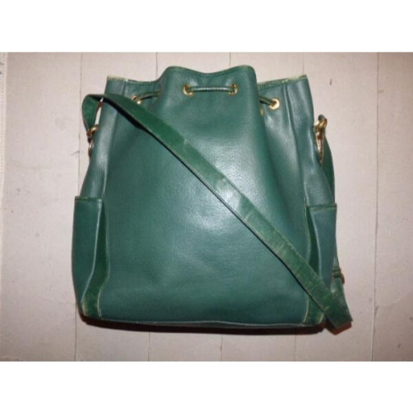 Gucci Horsebit Bucket Bag Xl Drawstring Accents Green W Gold Horseshoes Leather Satchel | Luna Bags