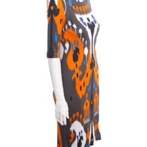 Gucci Multicolor Orange and Grey Printed Fitted Shift Dress SZ 40 NWT | Luna Bags