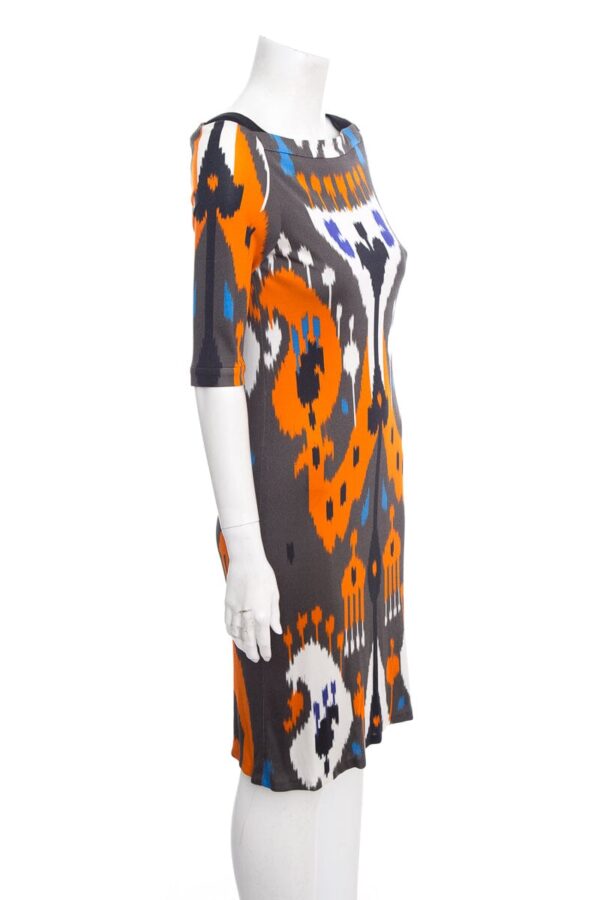Gucci Multicolor Orange and Grey Printed Fitted Shift Dress SZ 40 NWT | Luna Bags