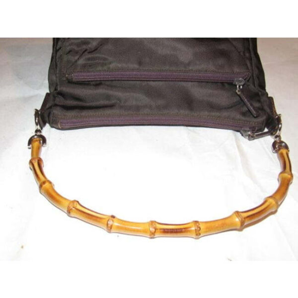 Gucci Vintage Brown Canvas And Leather With A Bamboo Handle Accents Satchel | Luna Bags