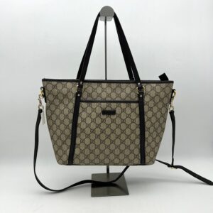 Gucci Beige/Ebony GG Supreme Canvas/Leather Medium Joy Tote Bag AF651 | Luna Bags