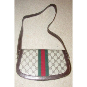 Gucci Horsebit Vintage Line Purses Brown Large G Logo Print Canvas And Brown Leather With A Red And | Luna Bags