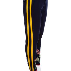 Gucci Navy Equestrian Riding Pants with Floral Embroidery SZ 42 | Luna Bags
