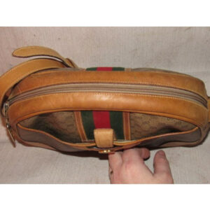 Gucci Vintage Pursesdesigner Purses Brown Small G Logo Print Coated Canvas And Camel Leather With Re | Luna Bags