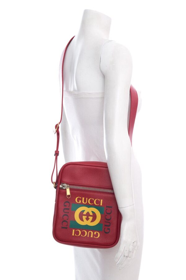 Gucci Red Print Messenger Cross-Body | Luna Bags
