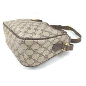Gucci Gg Supreme W Red Green Striped Accent Brown Guccissima Print Leather Coated Canvas | Luna Bags