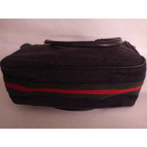 Gucci Vintage Pursesdesigner Purses Black With Small G Logo Print Canvasleather With Red And Green S | Luna Bags