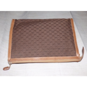Gucci Vintage Pursesdesigner Purses Brown Leather And Gg Leather Clutch | Luna Bags