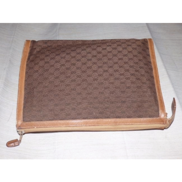 Gucci Vintage Pursesdesigner Purses Brown Leather And Gg Leather Clutch | Luna Bags
