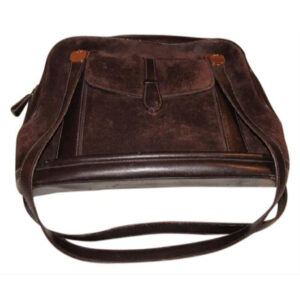 Gucci Vintage Pursesdesigner Purses Dark Brown Suede And Leather Leathersuede Satchel | Luna Bags