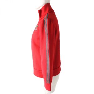 GUCCI Track jacket Outer: 51% polyester, Outer: 49% cotton, Part: 97% cotton, Part: 3% polyester, Part: 50% acrylic Red x green Women XS Used | Luna Bags