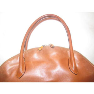 Gucci Vintage Pursesdesigner Purses Supple Camel Color Leather With Bamboo Accents Satchel | Luna Bags