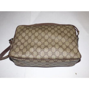 Gucci Vintage Gg Web Shades Of Brown With Large G Logo And Red Green Stripe | Luna Bags