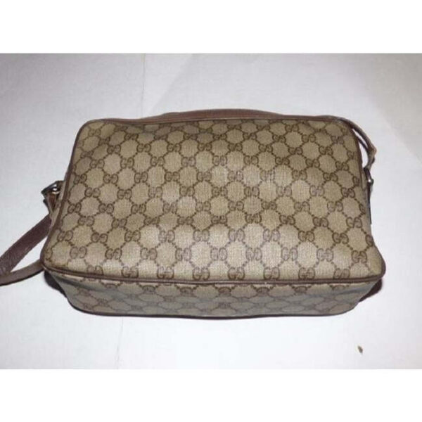 Gucci Vintage Gg Web Shades Of Brown With Large G Logo And Red Green Stripe | Luna Bags