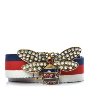Gucci Sylvie Queen Margaret Web Belt in Red White Blue | Luna Bags