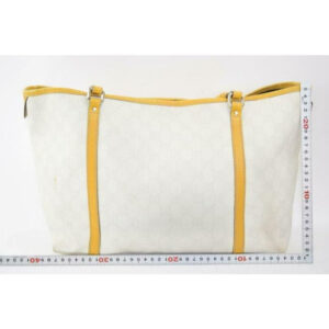 Gucci Bag Web Supreme Brown Large G Logo Print On White Coated Canvas And Yellow Leather Gg Tote | Luna Bags