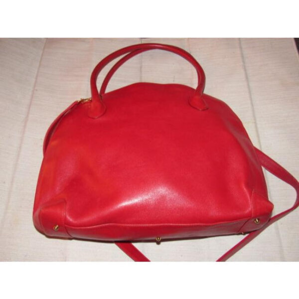 Gucci Vintage Pursesdesigner Purses Supple True Red Leather With Bamboo Accents Satchel | Luna Bags