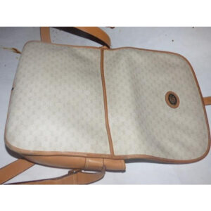 Gucci Vintage Camel Small G Logo Print On Ivory Camel Leather | Luna Bags