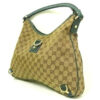 Gucci Abbey Vintage Brown Large G Logo Print Canvas And Teal Green Leather | Luna Bags - Image 5