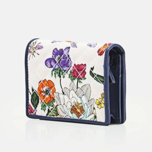 Gucci Trapuntata Floral-print Faille Cardholder in Navy | Luna Bags