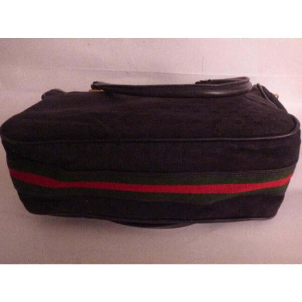 Gucci W Micro Guccissima Print Two Redgreen Stripe Black Leather Satchel | Luna Bags