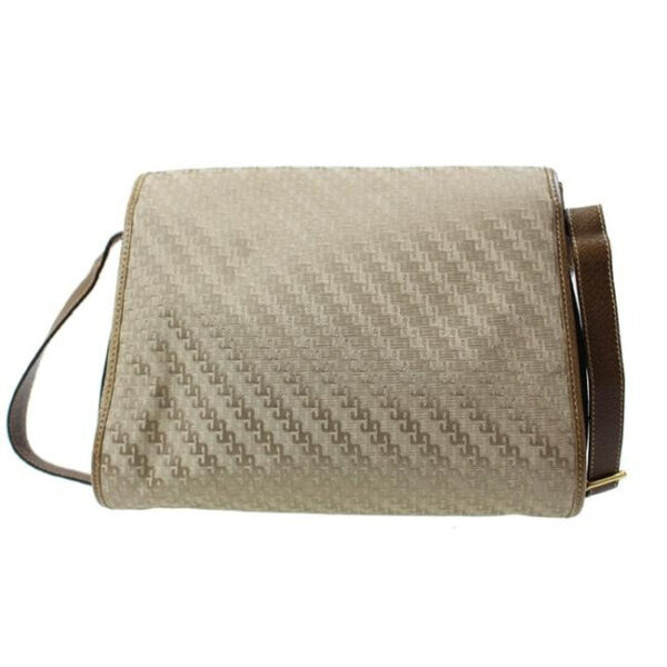 Gucci Vintage Dark Khaki Square G Logo Print Canvas And Camel Leather Cross Body | Luna Bags