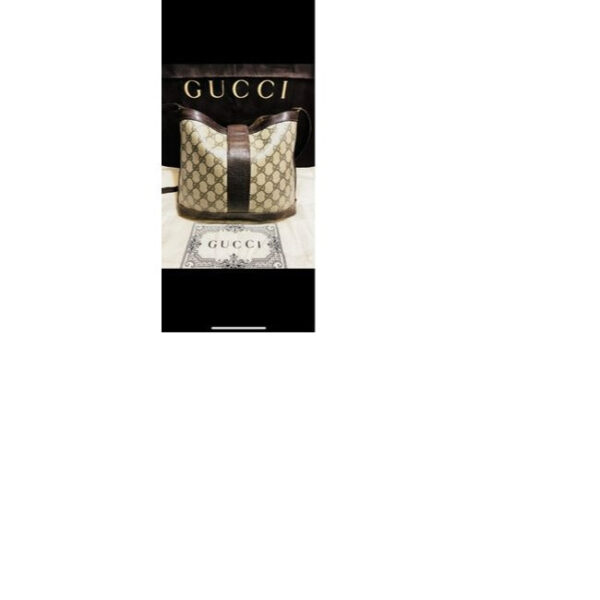 Gucci Vintage 1970's Blondie Brown Guccissima Print Leather Hobo Bucket Bag | Luna Bags
