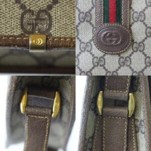 Gucci W Guccissima Sherry Stripe Brown G Print Red Green Leather Coated Canvas Messenger | Luna Bags