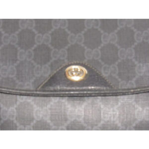 Gucci Guccissima Envelope Grey On Black G Logo Print Leather | Luna Bags