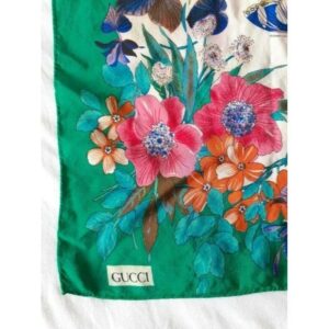 Gucci Colorful Flowers & Butterflies XL Silk Scarf | Luna Bags