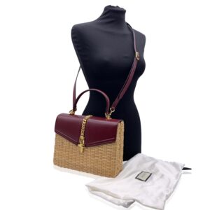 GUCCI Burgundy Leather Wicker 2 Way Sylvie Small Shoulder Bag | Luna Bags