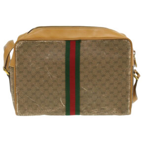 GUCCI Micro GG Canvas Web Sherry Line Shoulder Bag Beige Red Green  fm1935 | Luna Bags